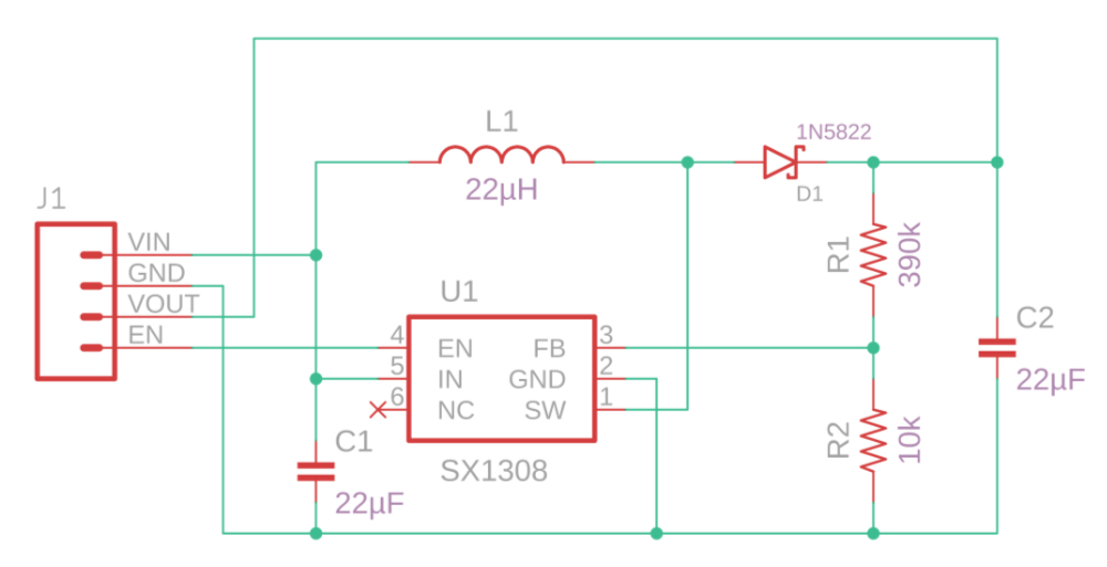 SX3608 Boost Converter module circuit